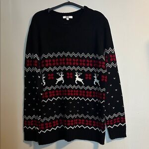 Tag Black and Red Festive Crewneck Sweater